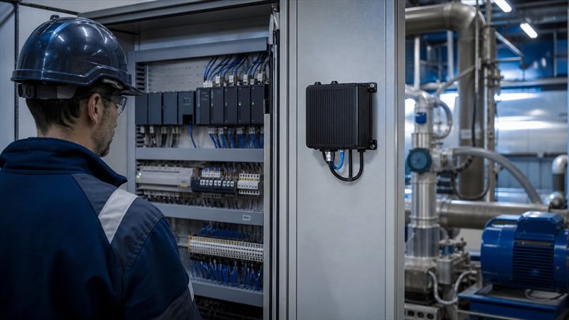 Existing industrial sensors and control equipment connected to an edge AI application